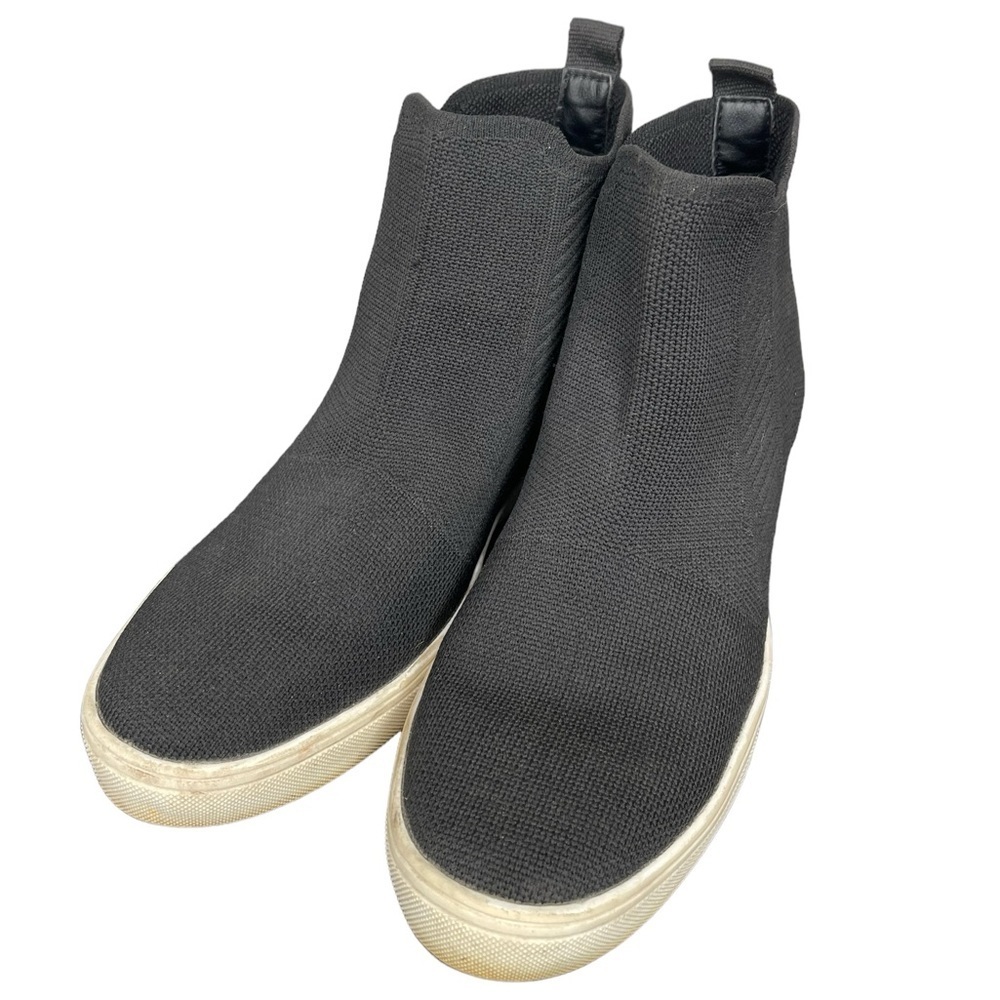 Mia Black Hidden Wedge Heel Fashion Sneakers